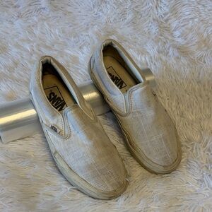 VANS off the Wall Classic Beige Slip-On Sneakers women Sz 5 gently used